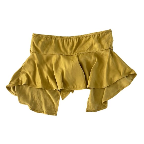 LPA Revolve Womens Mustard Yellow Tie-Front Strapless Top Adjustable Size Small - Picture 9 of 9